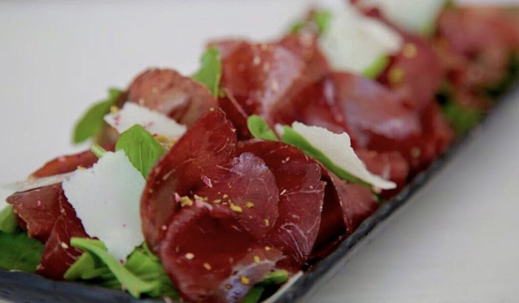 Bresaola with rocket and shaved parmesan